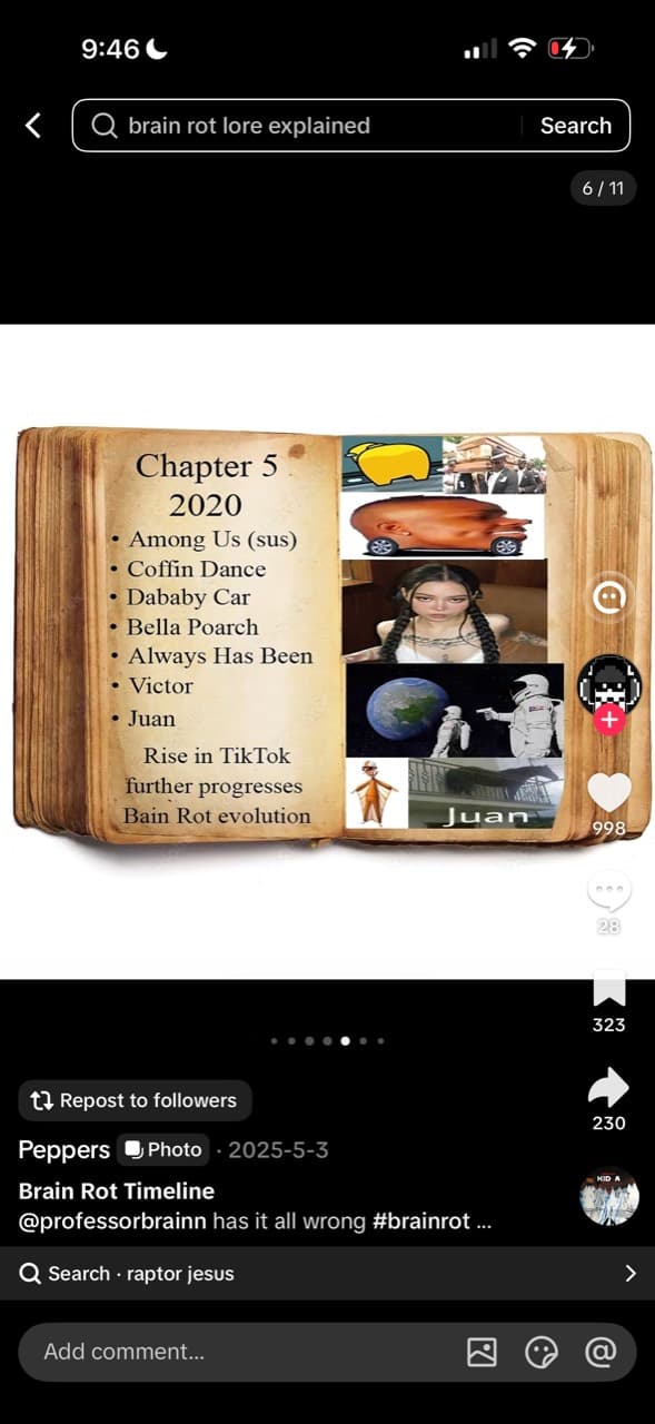 Community archive collage of 2020 memes from the supplied TikTok reference