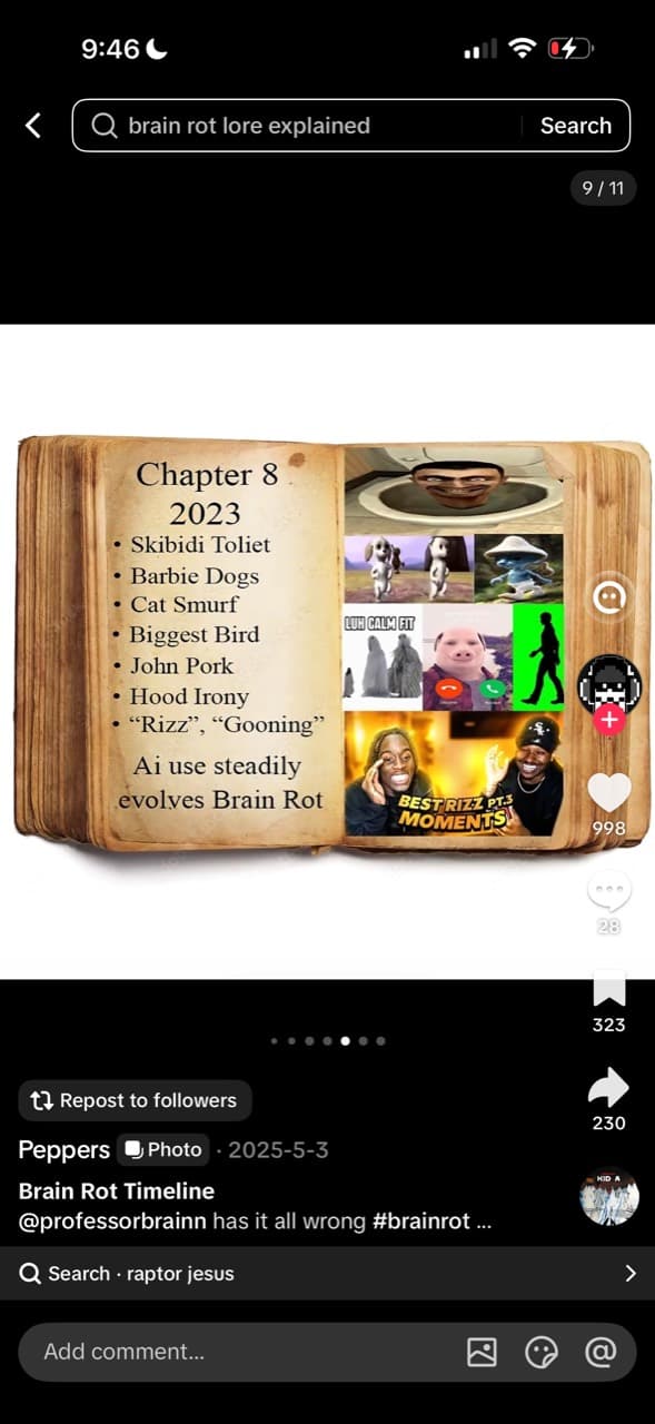 Community archive collage of 2023 memes from the supplied TikTok reference