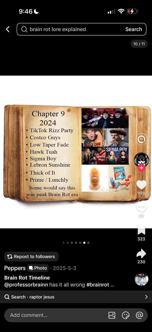 Community archive collage of 2024 memes from the supplied TikTok reference