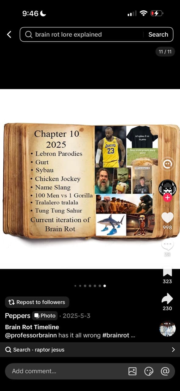 Community archive collage of 2025 memes from the supplied TikTok reference